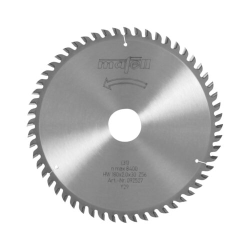 MAFELL Savblad-HM 180 x 1,2/2,0 x 30 mm, Z 56, WZ, med fase til laminat til ERIKA 60
