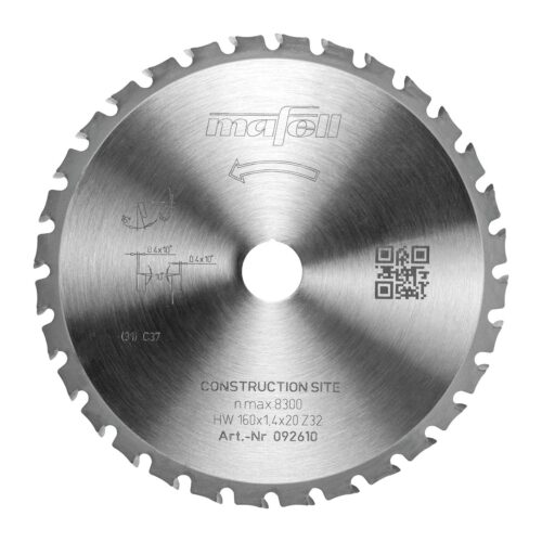 Savblad KSB-CS160 HW, 160 x 1,4 x 20mm, Z32, WZFA, Construction Site