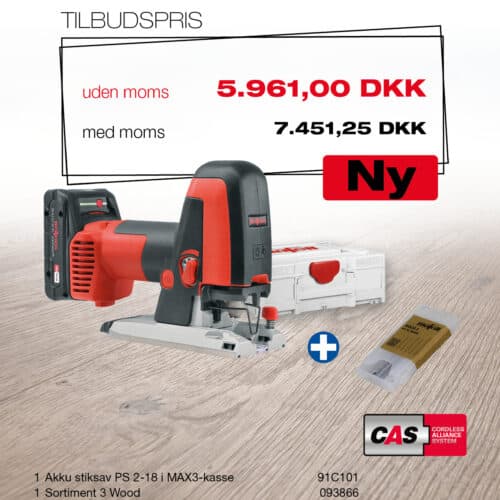 Mafell Batteridreven Performance-stiksav PS 2-18 i MAX3-kasse