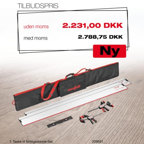 Mafell Taske til føringsskinne-Set 2 x F 160 + F-VS + 2 x F-SZ 180 MM + taske til føringsskinne