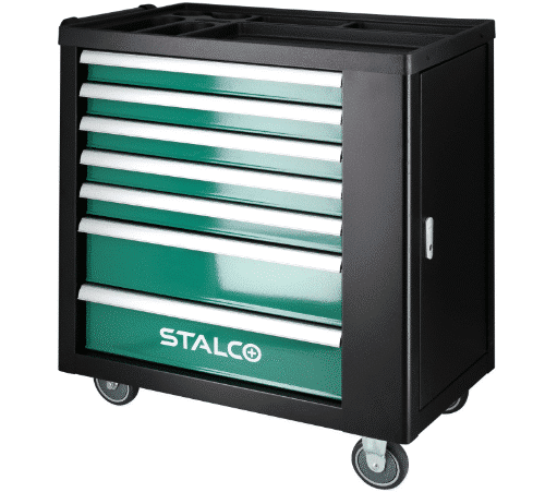 Værkstedsvogn med 7 skuffer, sideopbevaring og udstyr - 178 dele – STALCO