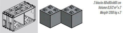 ZA890005 lodret seperator til beton støbeform ZF00L001 80X80X80 cm - 0,512 m³