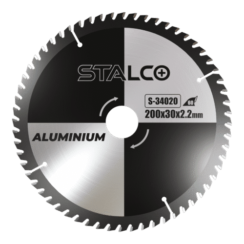 Rundsavklinge til aluminium 200 mm x 1,4 mm x 30 mm, 60 tænder STALCO