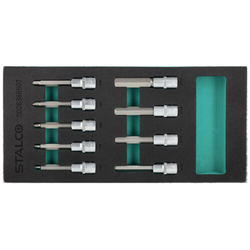 HEX-bitsæt S2: H4, H5, H6, H7, H8, H10, H12, H14, H17, EVA-indsats, 9 dele – STALCO