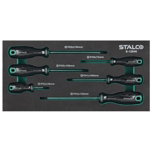 PHILLIPS-skruetrækkersæt 6 dele, S2, EVA-indsats – STALCO