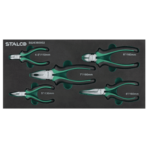 Tængersæt 5 dele, EVA-indsats – STALCO