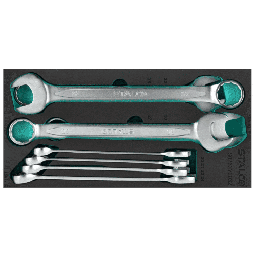 Sæt fast- og ringnøgler 20–32 mm, CrV, 8 dele – STALCO
