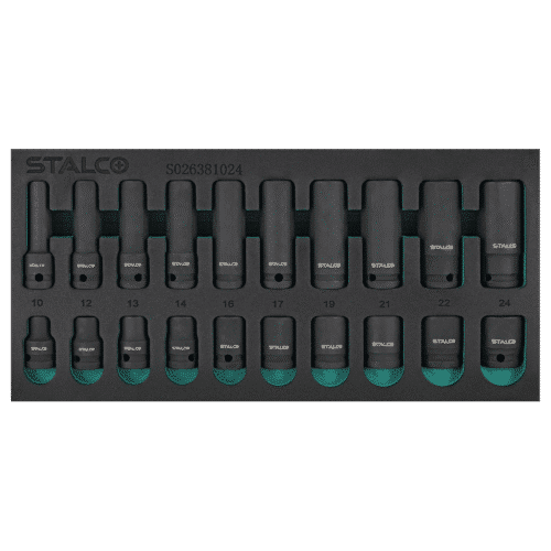 Sæt slagtoppe 1/2”, 10–24 mm, CrMo, 20 dele – STALCO
